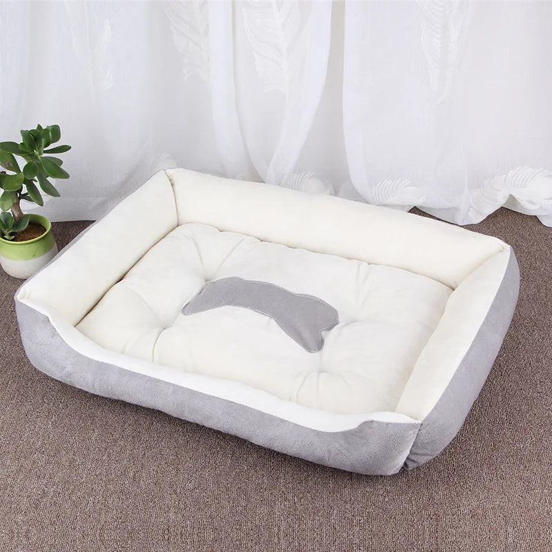 Zavero™ Soft Square Dog Sofa — Washable Warm Kennel Cushion