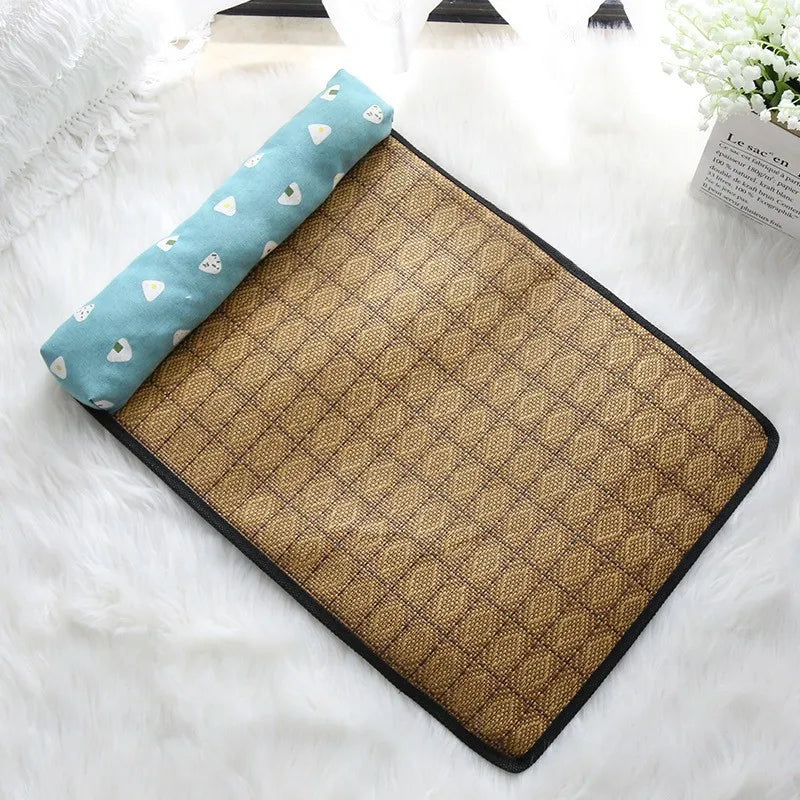 Zavero™ Rattan Cooling Cat Mat — Natural Self-Cool Summer Bed
