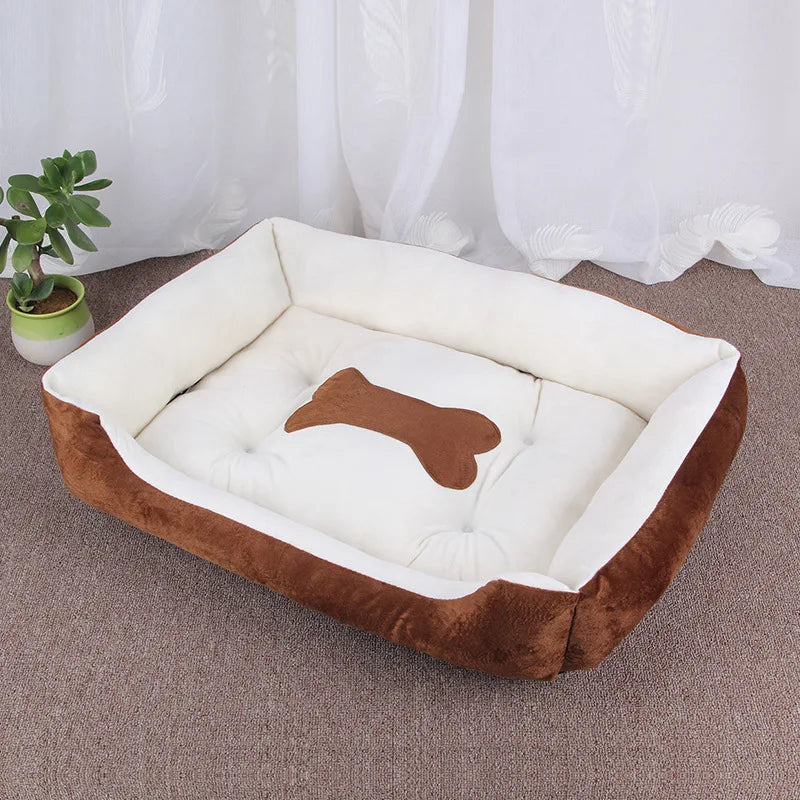 Zavero™ Soft Square Dog Sofa — Washable Warm Kennel Cushion