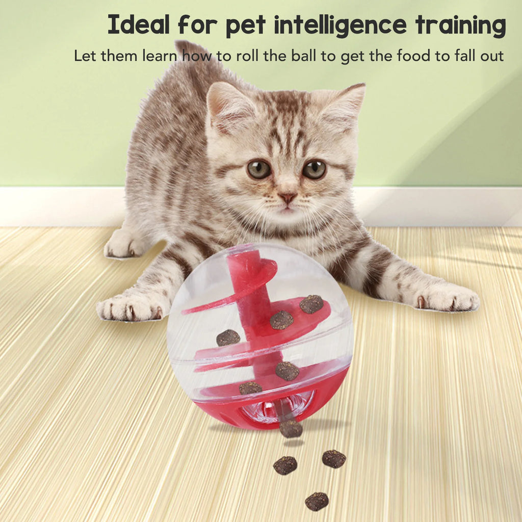 Cat Treat Dispensing Ball Bite Resistant Interactive Pet Slow Feeder Puzzle Ball for Kitten Cat Food Dispensing Ball