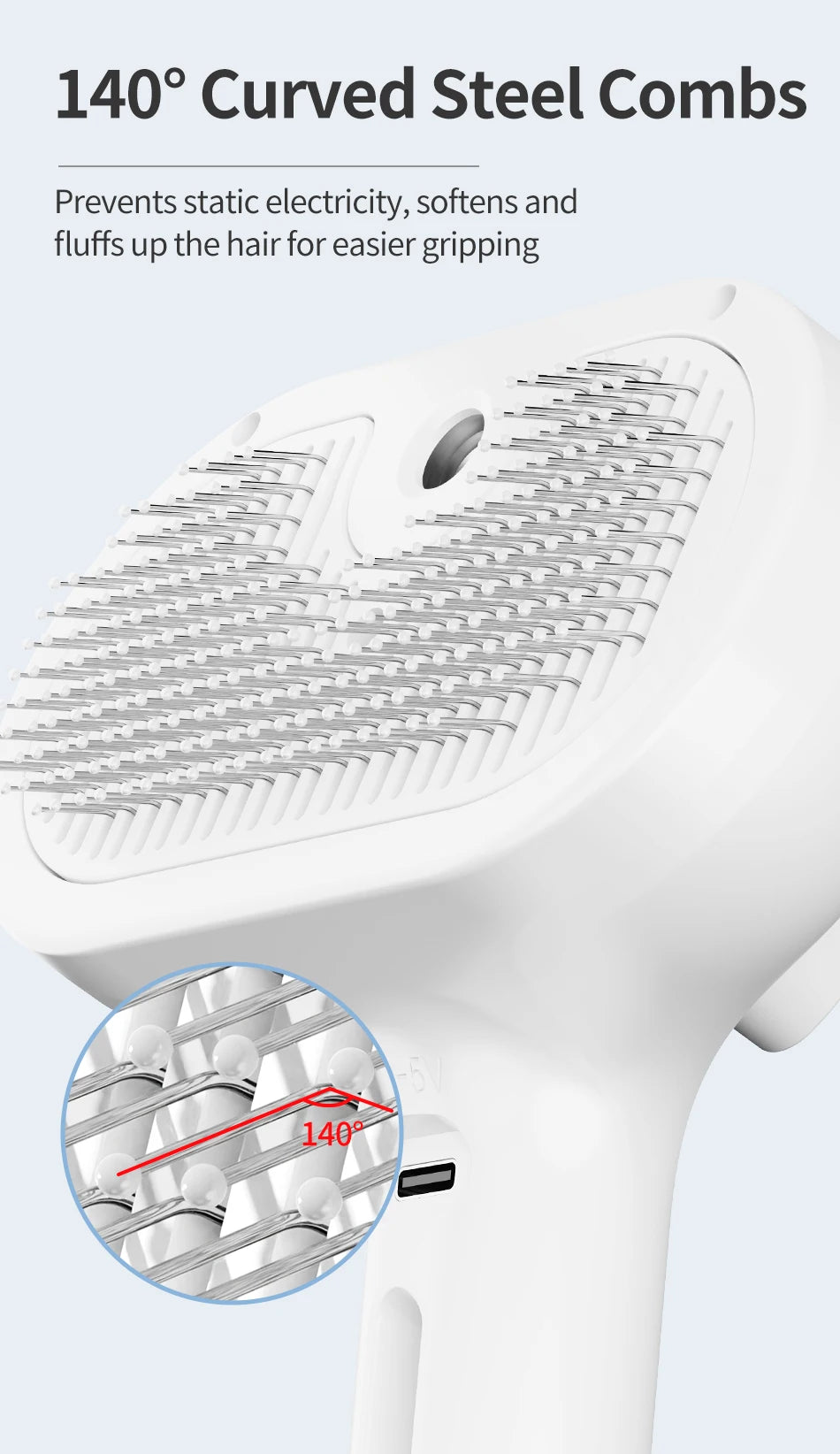 Zavero™ Steam Grooming Brush — Electric Spray Comb for Pets