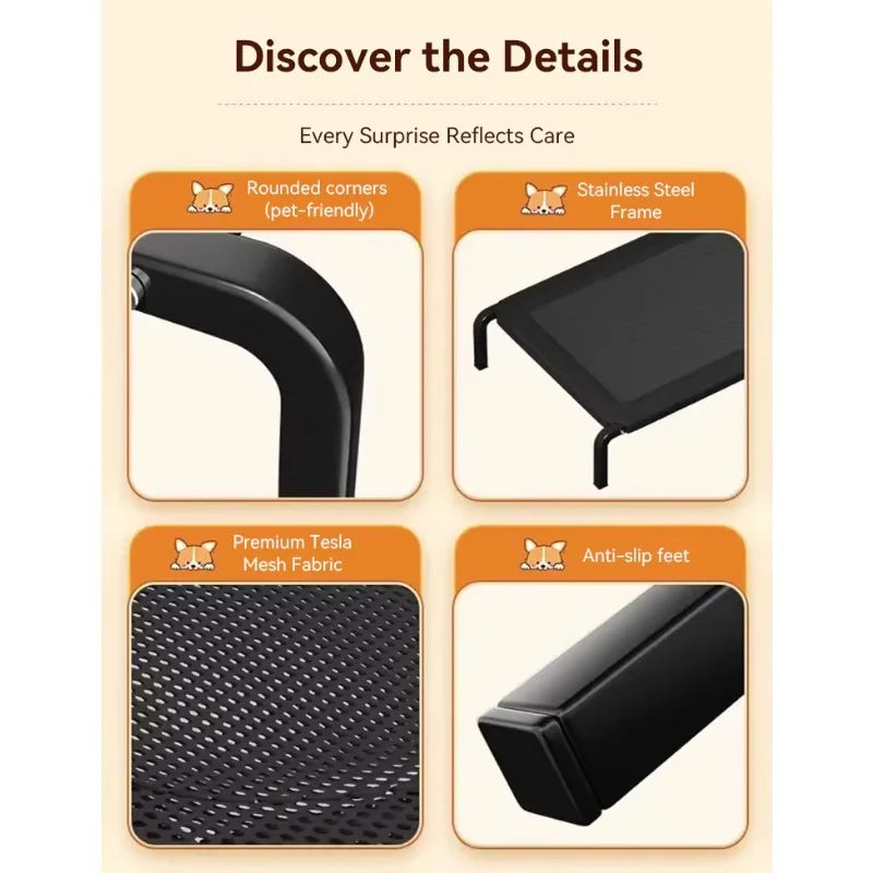 Zavero™ Elevated Outdoor Dog Bed — Non-Slip Moisture-Proof Nest