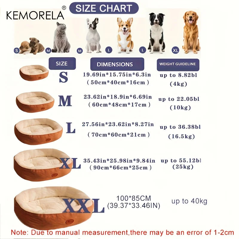 Zavero™ Oval Snuggle Cat Bed — Plush Warm Nest for All Seasons