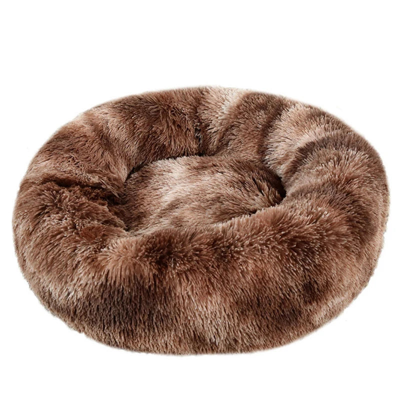 Zavero™ Round Plush Pet Bed — Washable Warm Basket Sofa