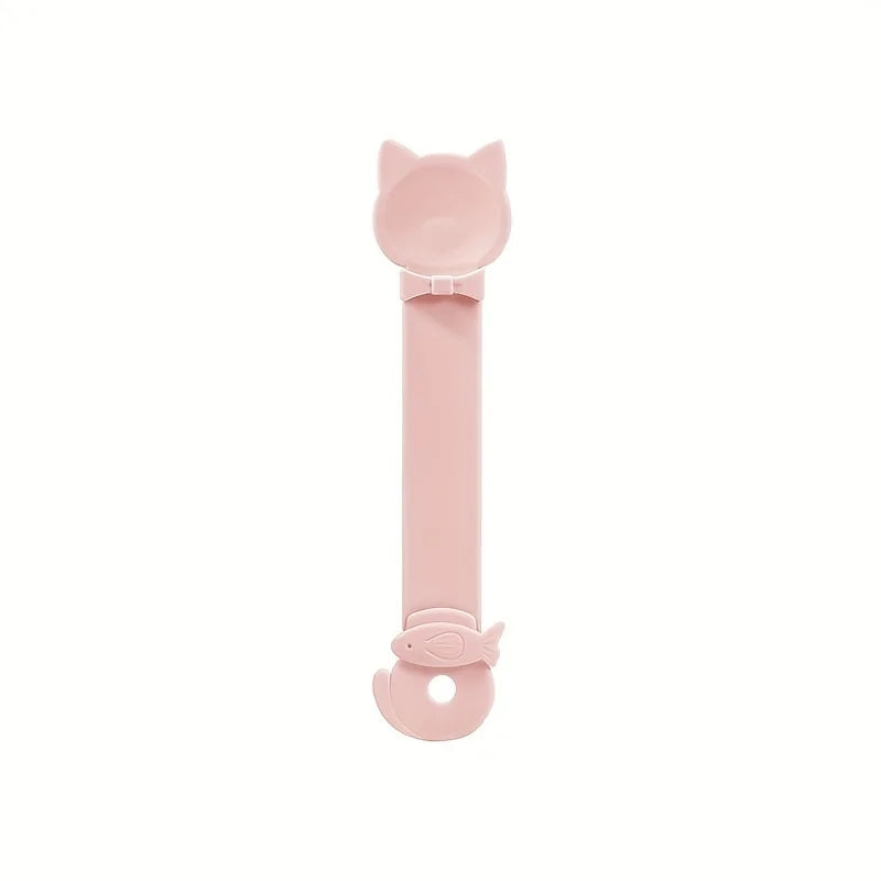 Easy-Squeeze Cat Treat Dispenser - Long Handle Lickable Wet Food Feeder for Cats, Durable Plastic Pet Snack Spoon, Cat Food.