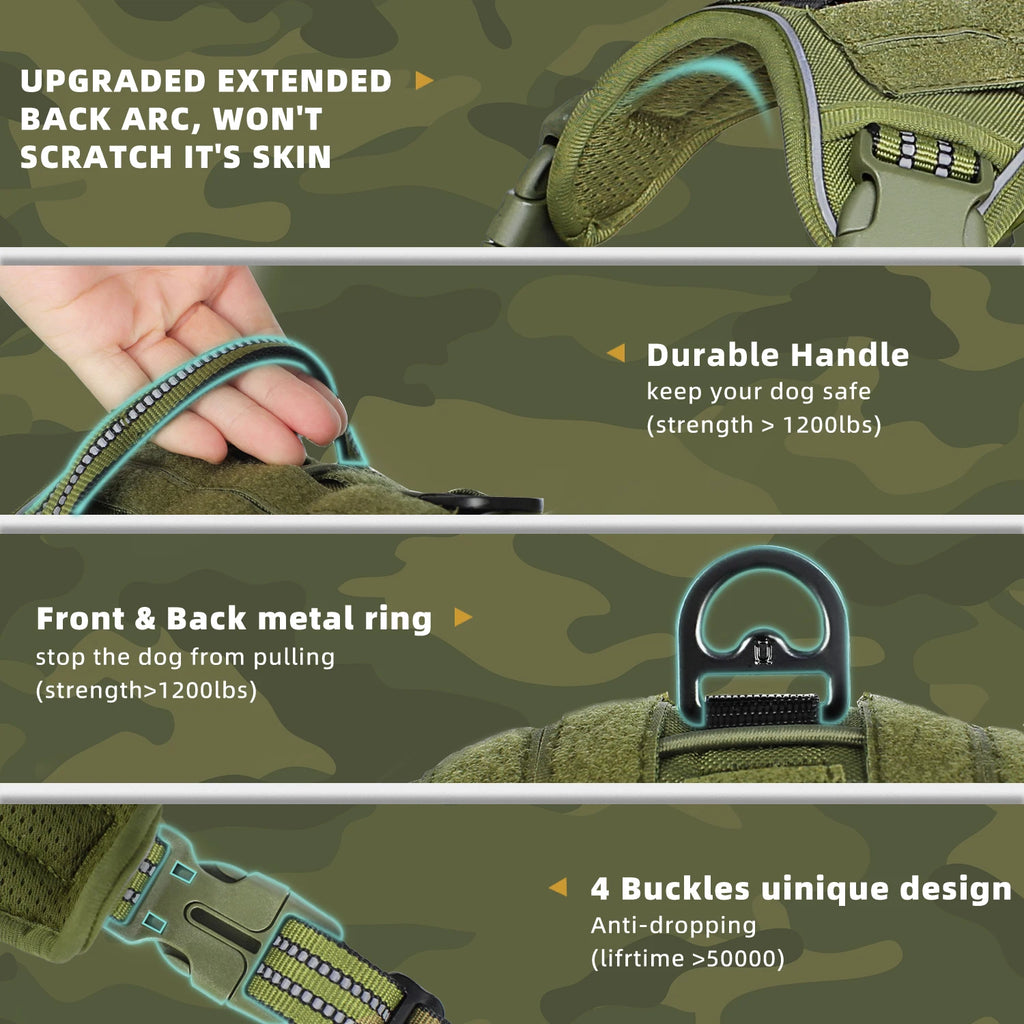 Zavero™ Tactical Dog Harness — Military-Grade Breathable Vest