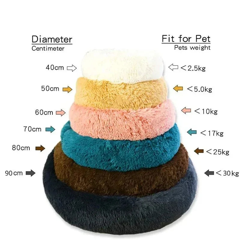 Zavero™ Round Plush Pet Bed — Washable Warm Basket Sofa