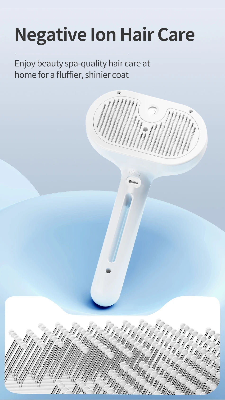 Zavero™ Steam Grooming Brush — Electric Spray Comb for Pets