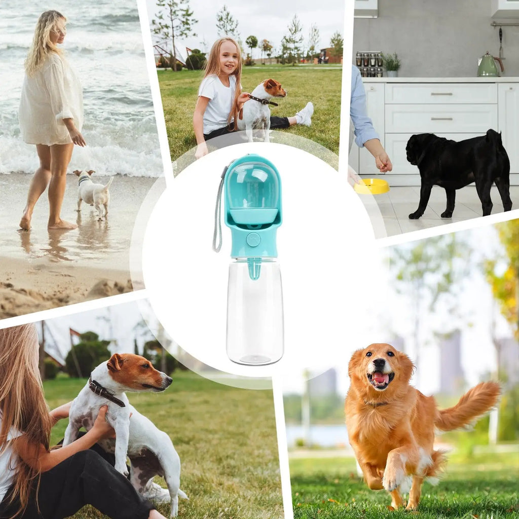 Portable Food Grade Material Dog Cat Travel Pet Water Cup Bottle with Food Dispenser Puppies Outdoor Walking Bowl 320/500ml
