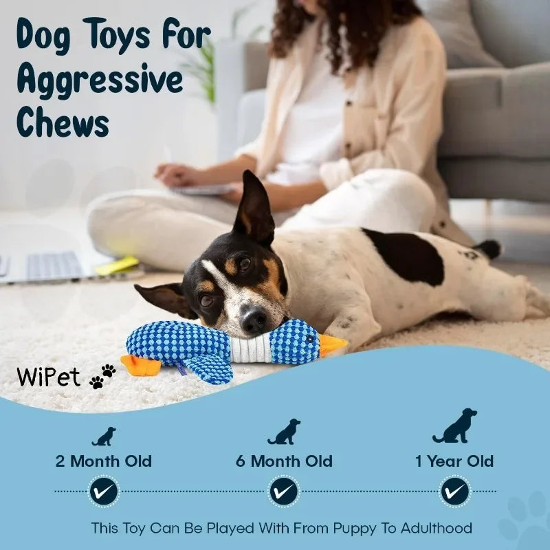 New blue goose dog toy cat toy pet toy double color goose tough bite chew plush sound toy plush toy pet supplies