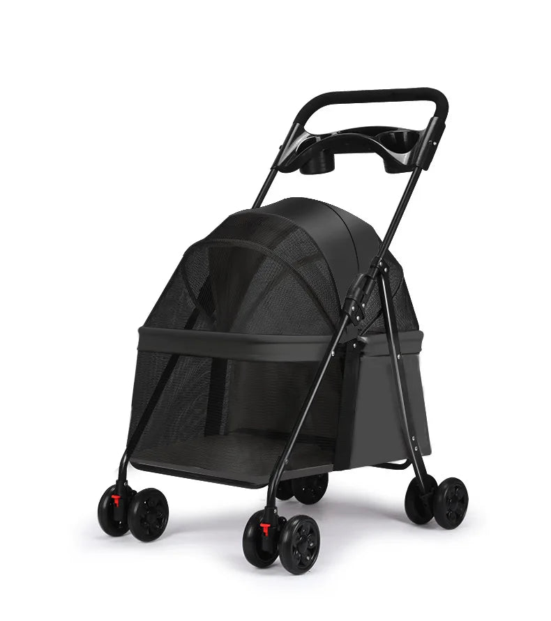 Hot Selling Lightweight Pet Cart for Cats Dogs Carts Foldable for Outdoor Use 2 In 1 Pet Strollers Increase Cabin Size