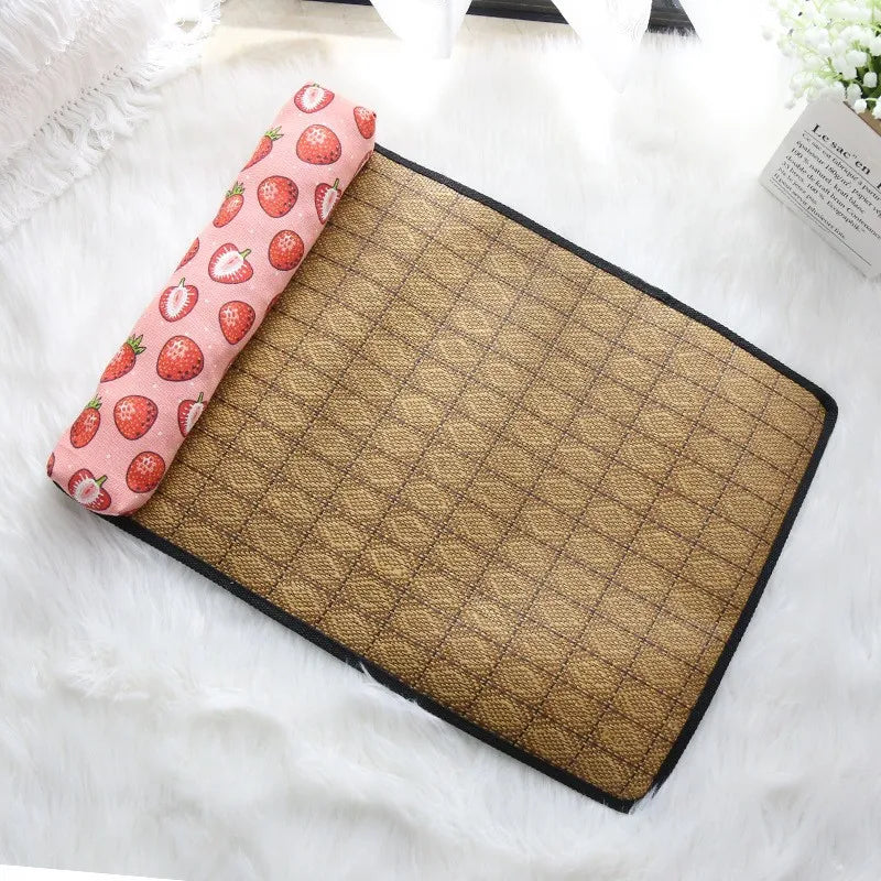 Zavero™ Rattan Cooling Cat Mat — Natural Self-Cool Summer Bed