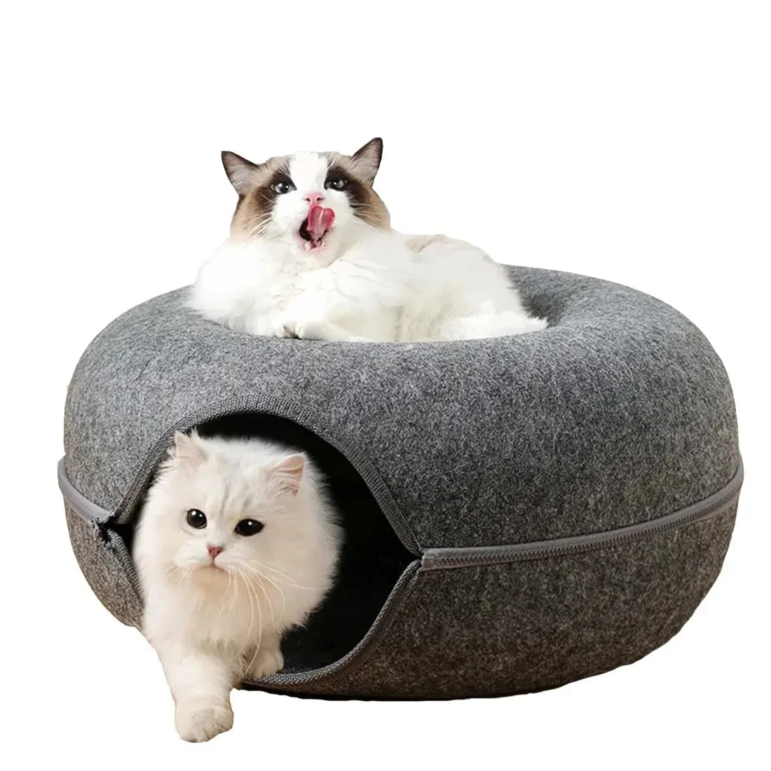 Zavero™ Cat Tunnel Nest Bed — Felt Scratcher Donut Sleeping Toy