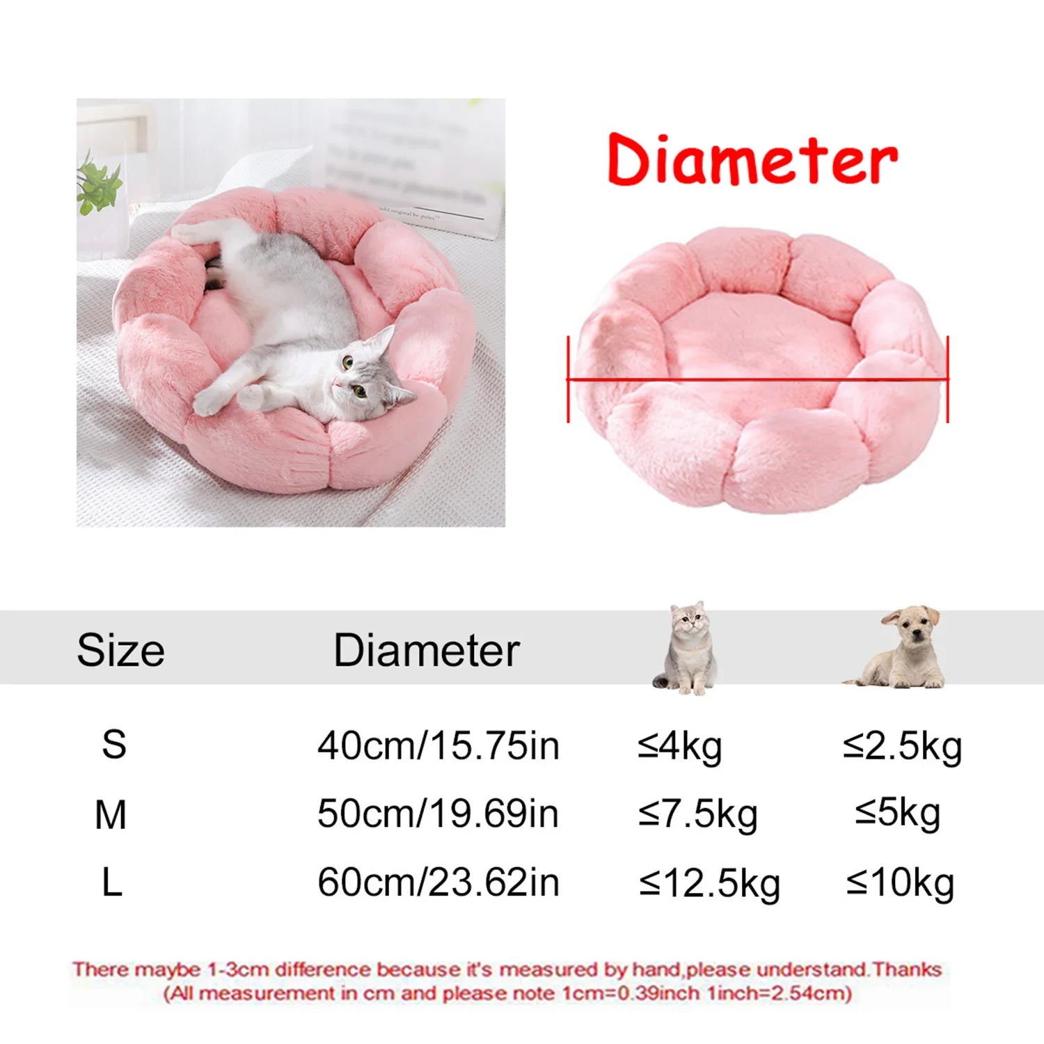 Zavero™ Round Plush Pet Bed — Washable Warm Basket Sofa
