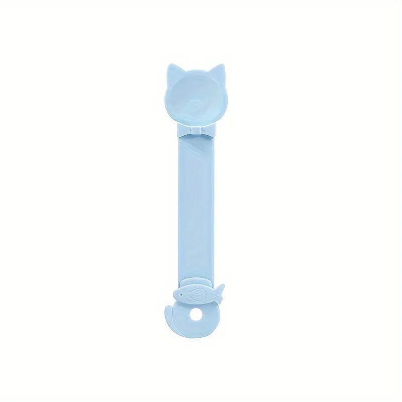 Easy-Squeeze Cat Treat Dispenser - Long Handle Lickable Wet Food Feeder for Cats, Durable Plastic Pet Snack Spoon, Cat Food.