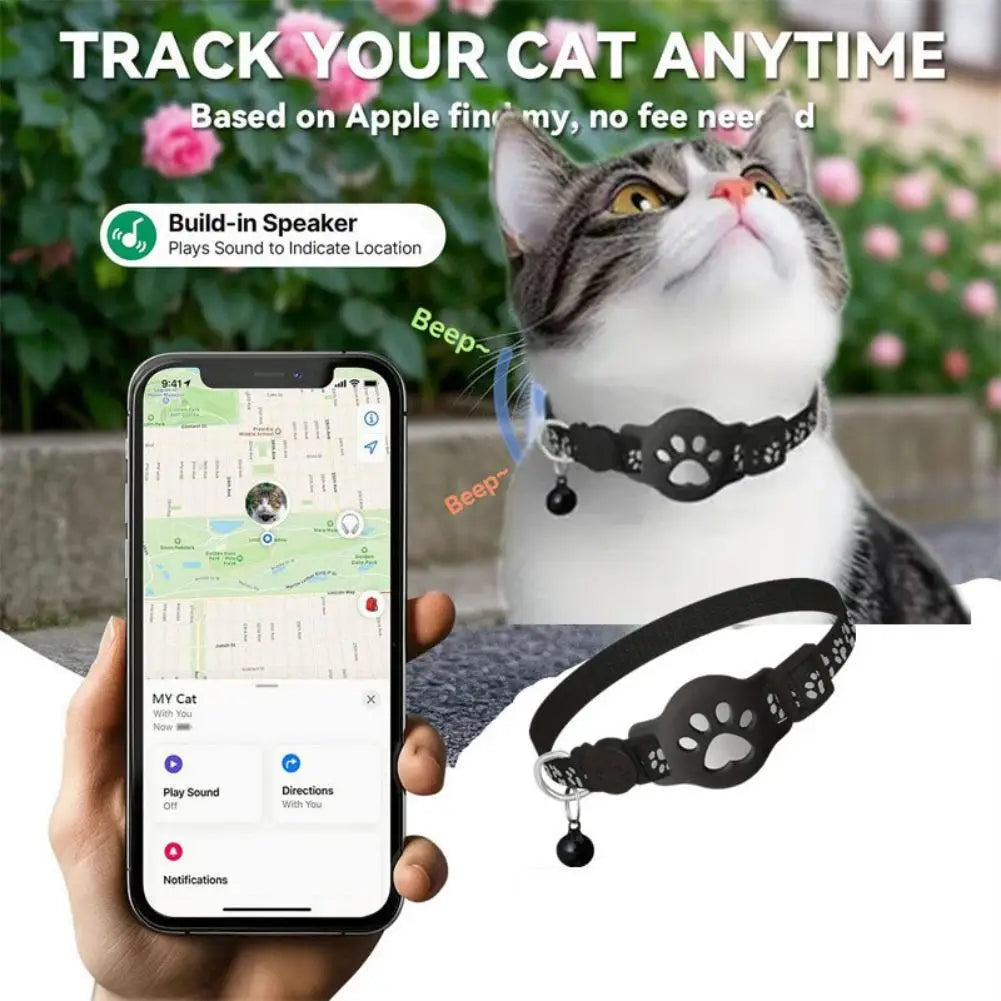 Accurate Positioning Night Reflective Adjustable Collar Pet Tracking GPS Positioning Collar Phone APP Lightweight Cat Tracker
